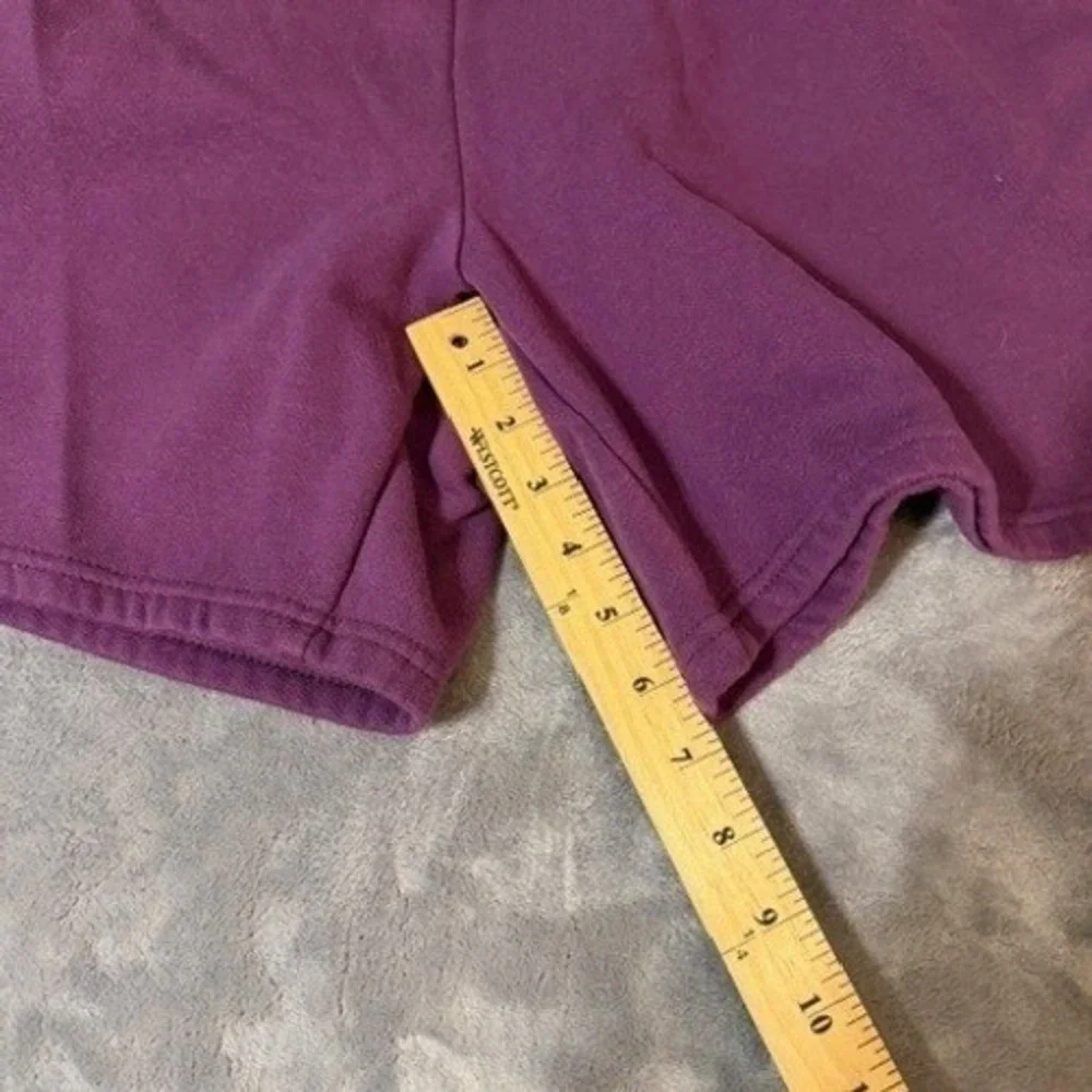 The North Face Mens Purple Fleece Sweat Shorts XL Relaxed Fit Elastic Waist